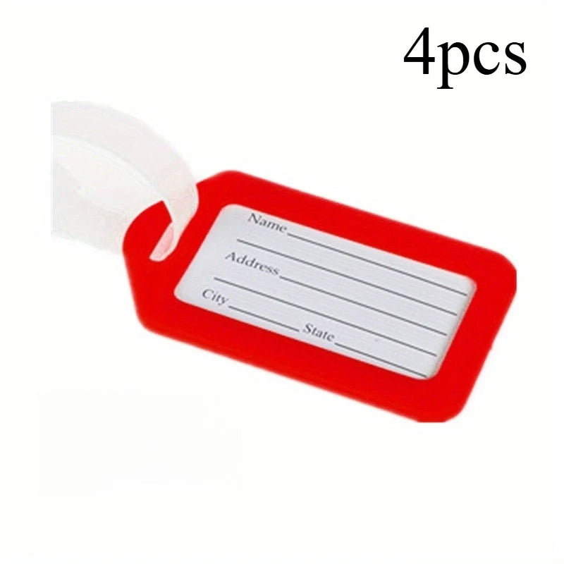 4pcs Luggage Tags Identification Tags Travel Identification Tags Multicolor Suitcase ID Labels Bag Name Tag