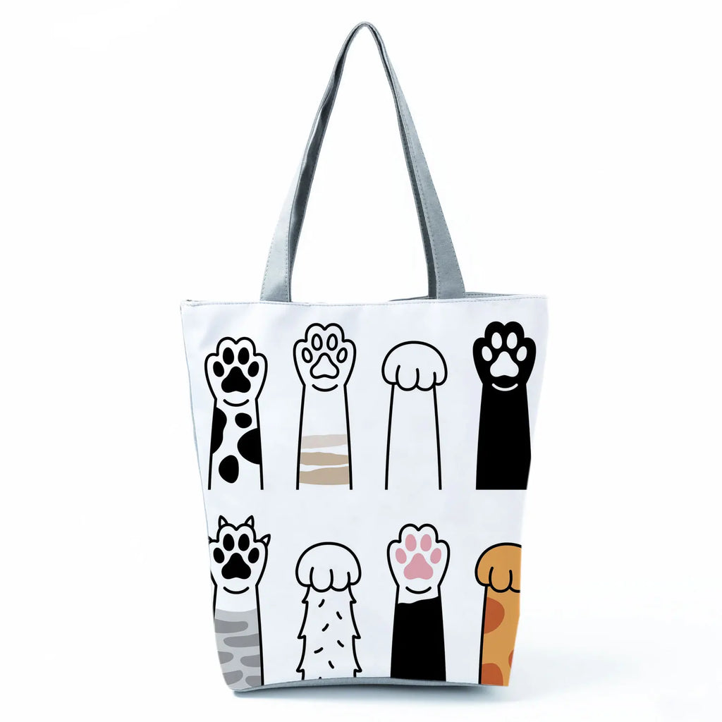 Fashion Dogs Paws Handbags Printed Love Dogs Shopping Bag Casual Women Shoulder Bag Summer Kawaii Female Tote Travel Beach Bag