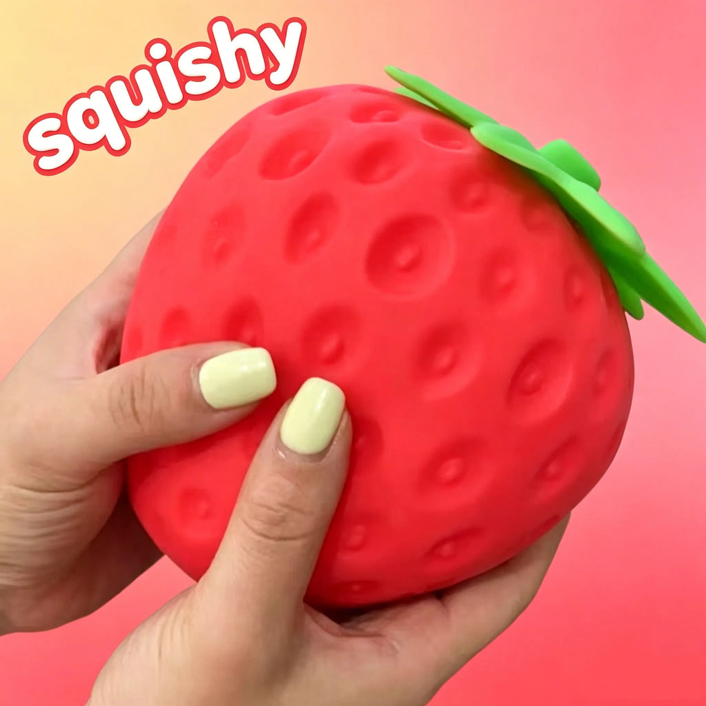 8cm Super Jumbo Strawberry Squishy Slow Rising Anti-Stress Fidget Toy for Adults Kids Non-Toxic Anxiety Relief Squeeze