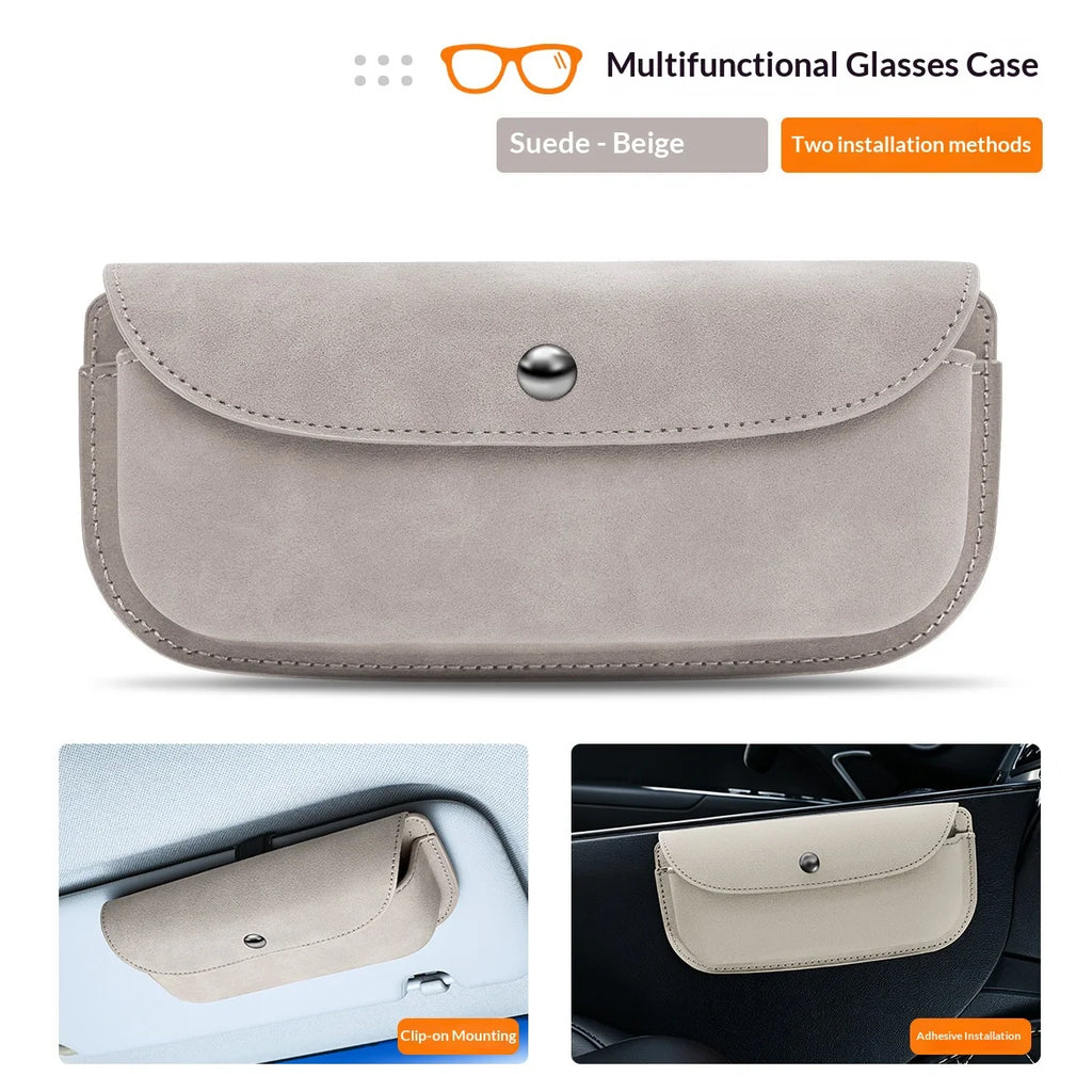 Car-mounted Glasses Holder - Car Sunshade Cover Storage Bag Holder - Car-mounted Glasses Frame Personalized Interior Hanging Box