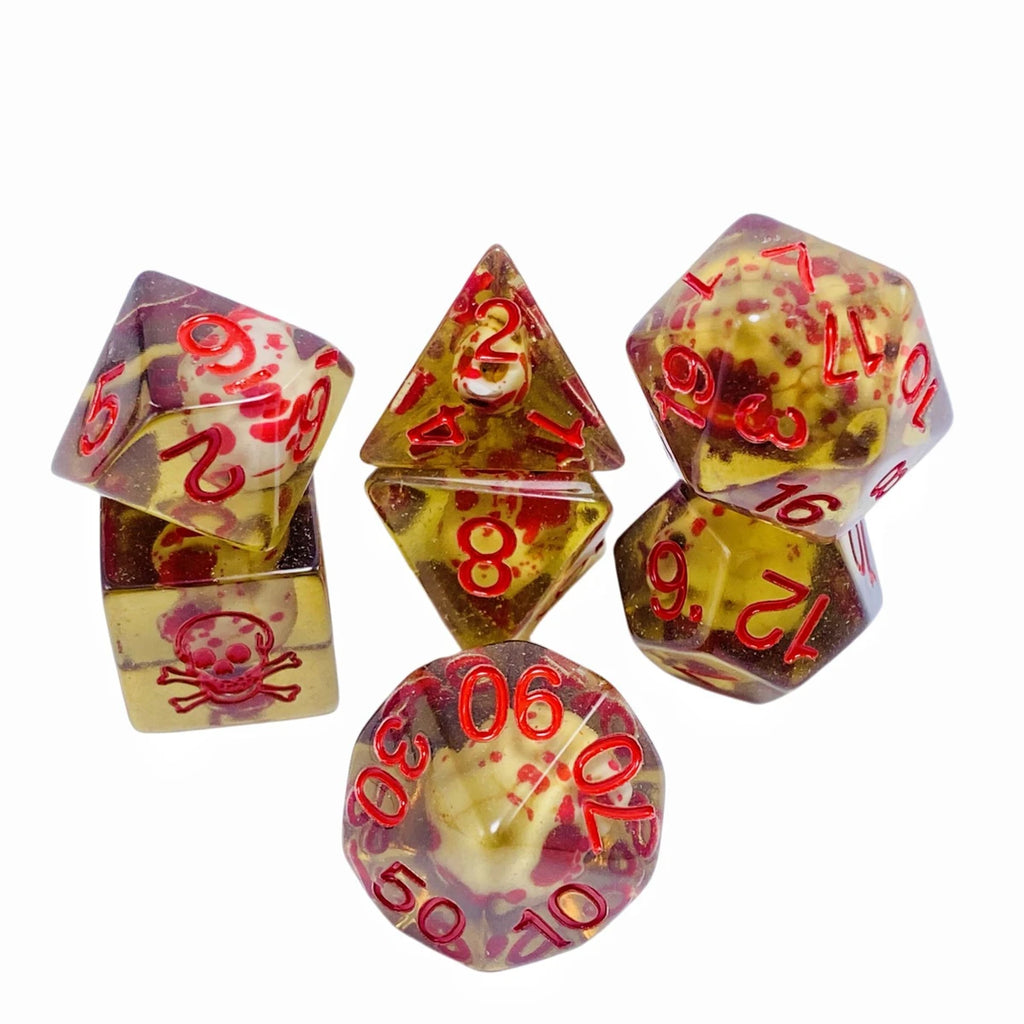 New 7 Pieces Acrylic Polyhedral Dices Set Bar Toys Filled With Ducks D6 Data D8 D10 D12 D20 Dice Role For TRPG DND Accessories