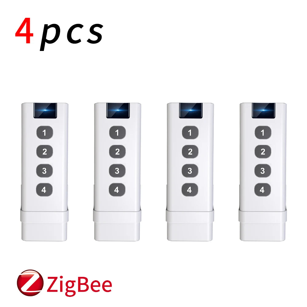 TUYA ZigBee smart house Wireless Scene Switch 4 Gang Remote Portable Tuya Zigbee Hub Required No limit to Control Devices