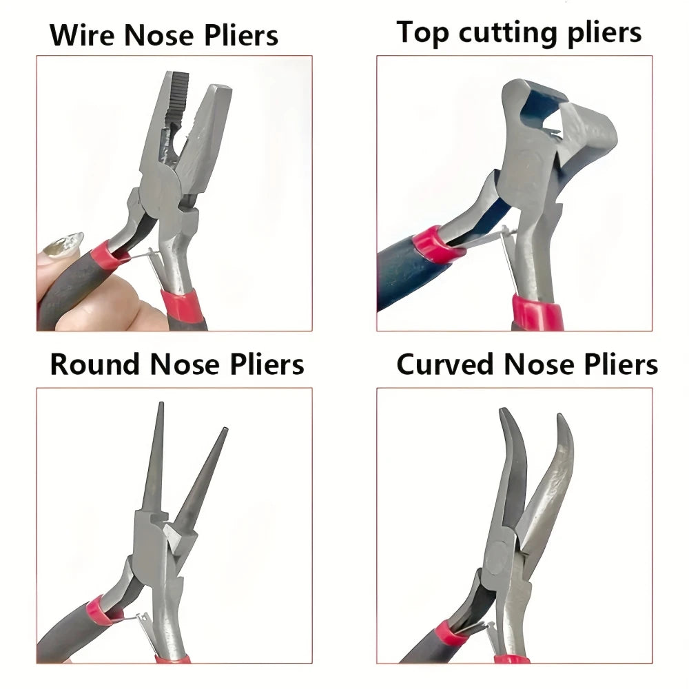 8PCS Jewelry Combination Pliers Kit Mini Hand Tools Storage Packed Carbon Steel Metalworking