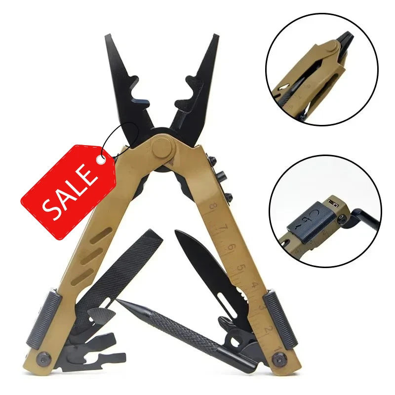 Multifunction Folding Pliers Stainless Steel Bottle Opener Screwdrivers Outdoor Crimper Wire Cutter Pocket Knife Multi-Tool