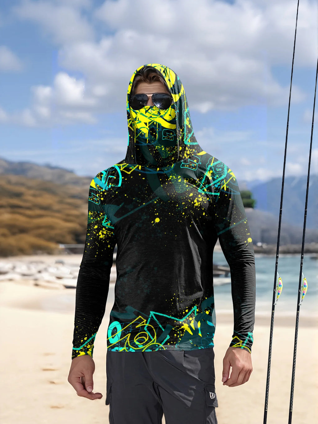 2026 Summer Best-selling Men's Long-Sleeved Shirt for Outdoor Leisure Sports Fashion Comfort Softness Simple Pattern Print