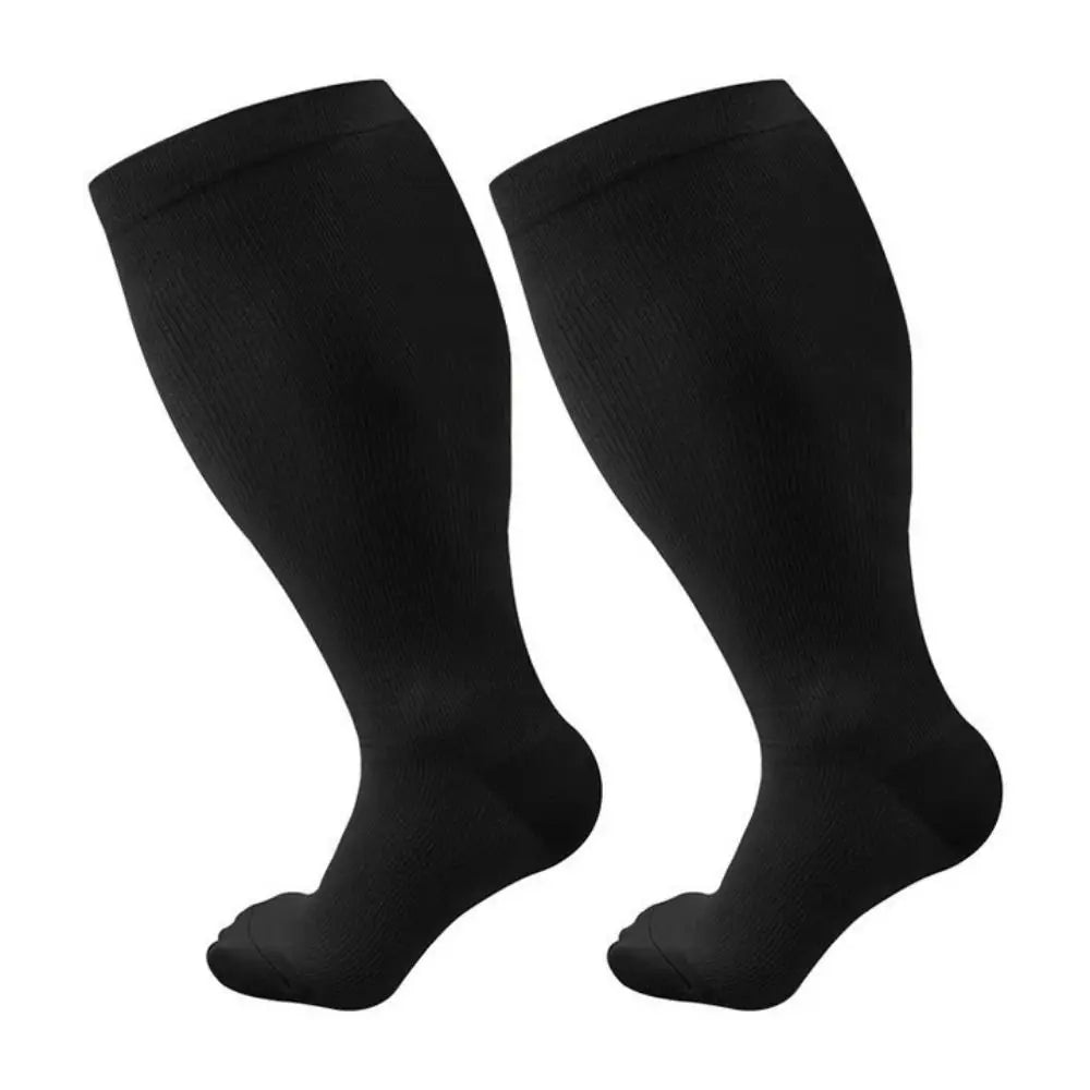 Plus Size Compression Socks Extra Wide Calf 2XL-4XL Knee High Stockings Circulation Swelling Support Soft Calves Leg Stockings