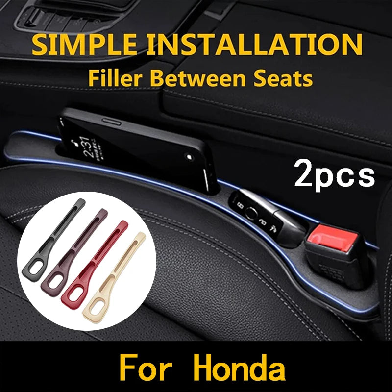 2Pcs For Honda Civic XR-V HR-V City Accord Odyssey Spirior CRV Jazz Car Seat Gap Filler Between Seat Crevice Interior Decoration