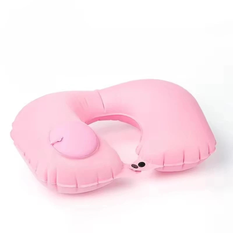 1pc Inflatable Pillow Portable Outdoor Travel Office Plane Support Pillow Outdoor Folding Pressure Rest Pillow