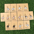 7/14-Piece Cute Cartoon Cat and Daisy Keychain Set, with Inspirational "Thank You" Cards, Stylish Animal and Floral Charms, Suitable for Car Keys and Bags — a Thoughtful Gift for Family and Friends