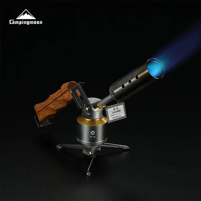 CAMPINGMOON TC-ST Stainless Steel 1/4 Camera Stand Foldable Aluminum Gas Tank Camping Atmosphere Light Stand Tripod