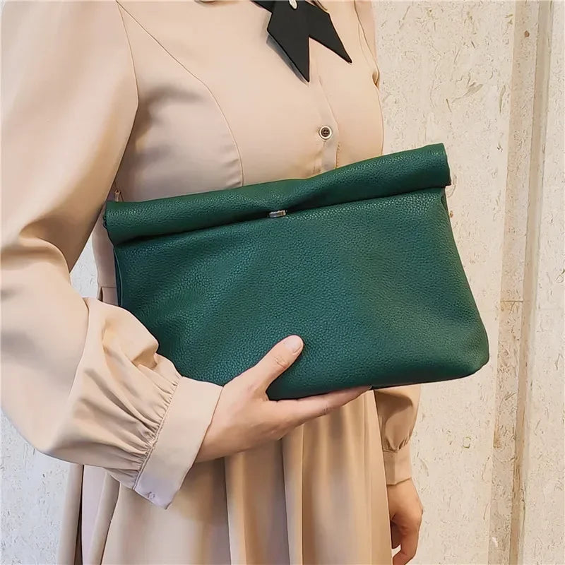 Personality lazy casual Women Clutches soft PU leather Lady evening bags Trend party girl Envelope Bag Phone Laptop Bags