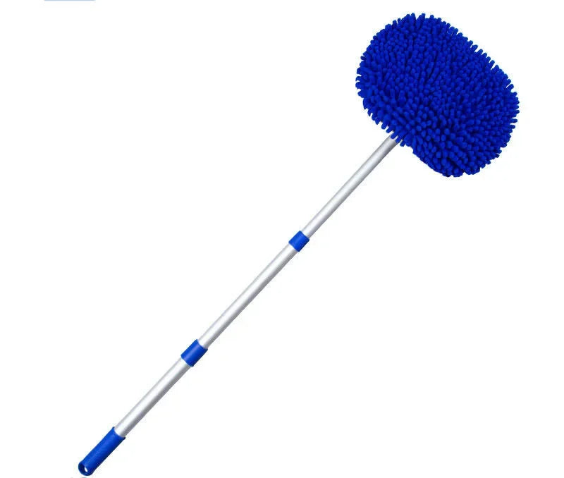 Telescopic Car Wash Mop Brush Long Handle 180° Rotatable Auto Chenille Microfiber Broom Car Roof Window Detailing Cleaning Tool