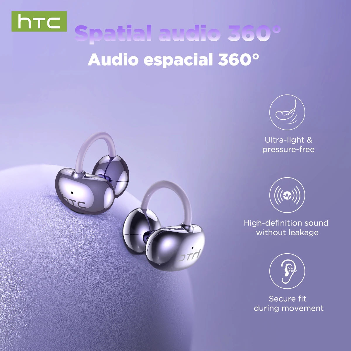 Bluetooth Wireless Headset HTC NE32 TWS Bluetooth 6.0 HiFi Sound IPX5 Waterproof Wireless Earbuds Headphones Type C Choice