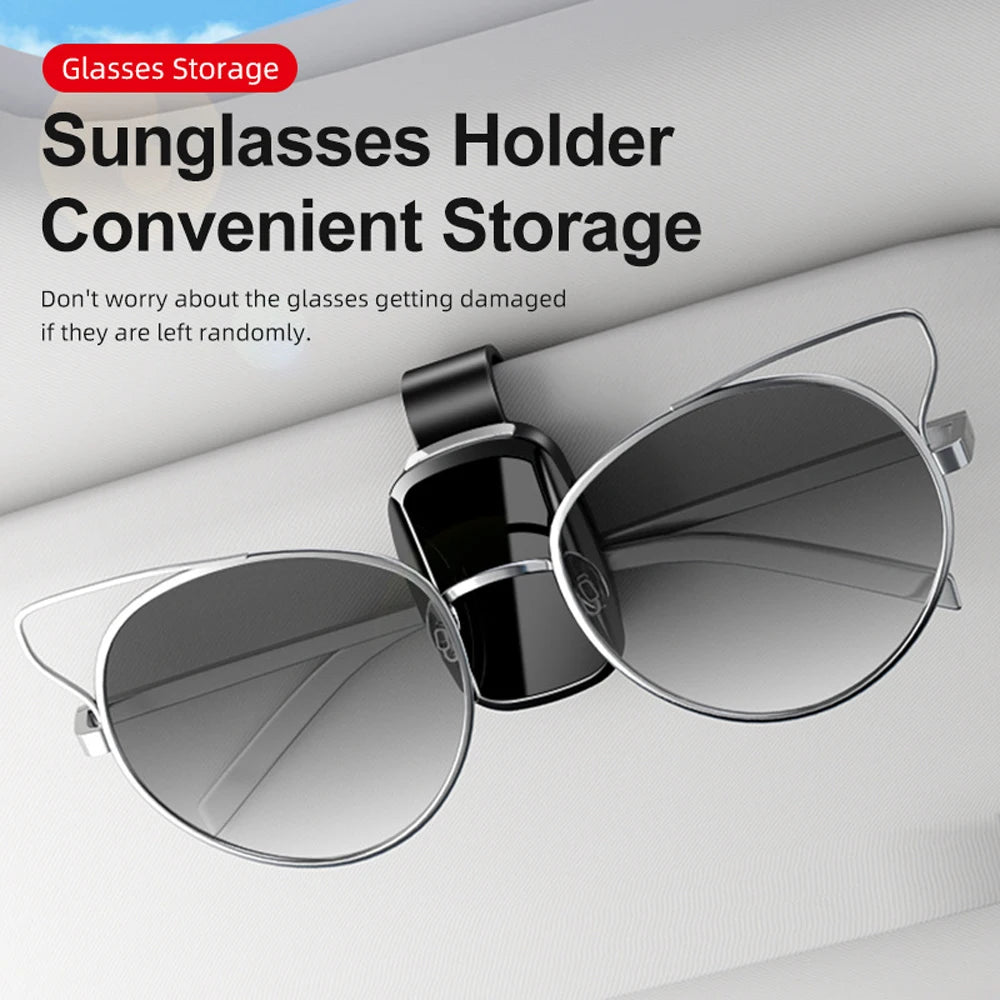 Car Glasses Holder Durable ABS Resin Premium Fashion Glasses Clip Multifunctional Visor Accessory Fits Various Eyewear Glasses