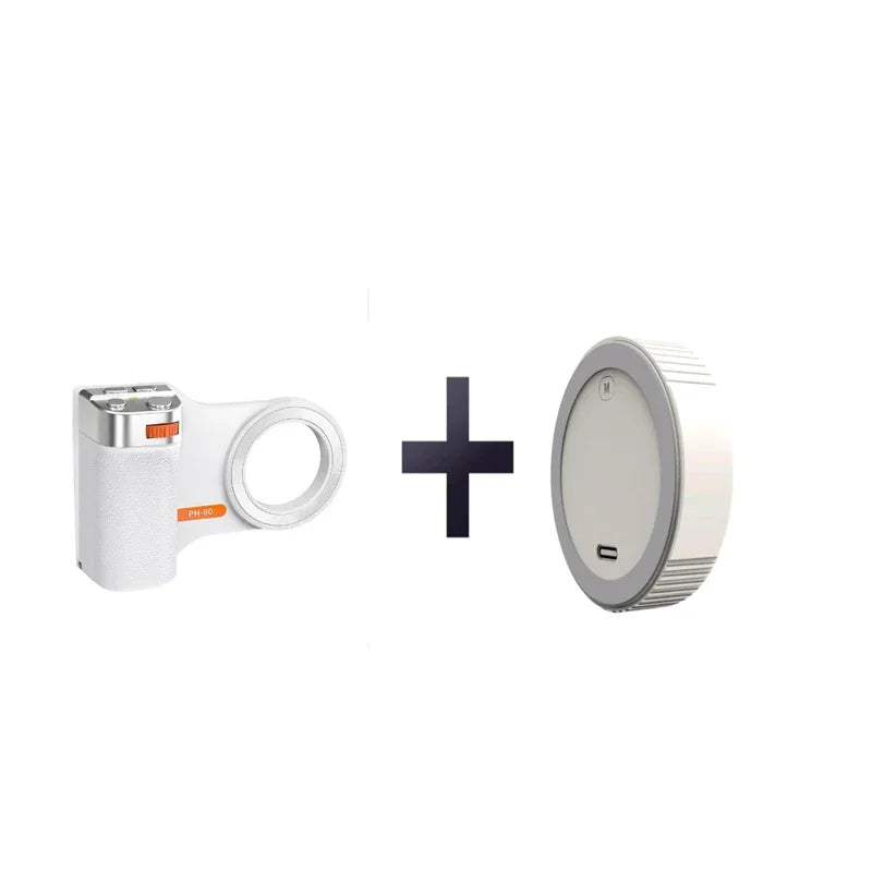 Lenovo Magnetic Bluetooth Phone Camera Grip, Remote Control with Fill Light Zoom & Shutter Button Portable Stabilizer