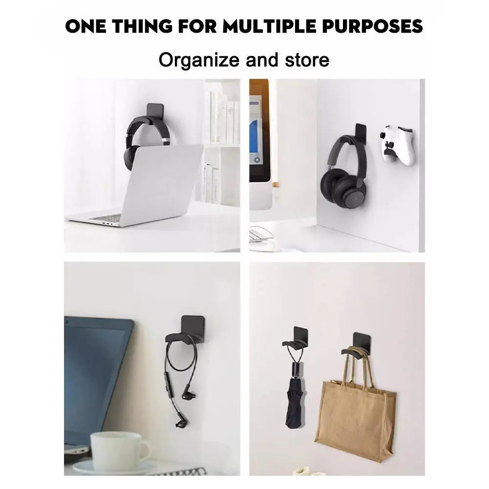 Under Desk Headphone Stand Universal Wall Mount Gaming Controller Holder Headset Display Rack Earphone Hook