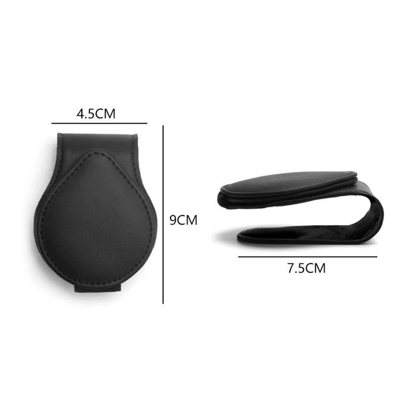 Leather Sunglasses Clip Sun Visor Car Interior Card Ticket Fastener Portable Sunglasses Holder Clips Auto Interior Accessories