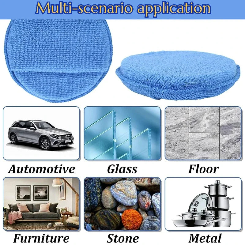 Car Wax Applicator with Finger Pocket, Buffing & Detail Polishing Foam Pads for Car Cleaning and Fine Polishing (5 inch,5 Pack)