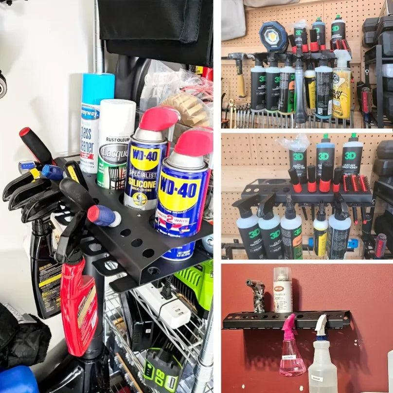 Spray Bottle Storage Rack Wall Mount Auto Detailing Bottle Holder Cleaning Tools Hanger Car Beauty Shop Accessory Wash