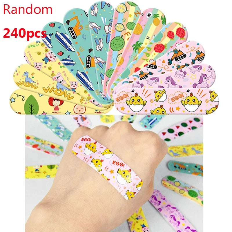 10-480Pcs Cartoon Animal Pattern Waterproof Hemostasis Kids Band Aid Stickers Adhesive Bandage Plasters for Children