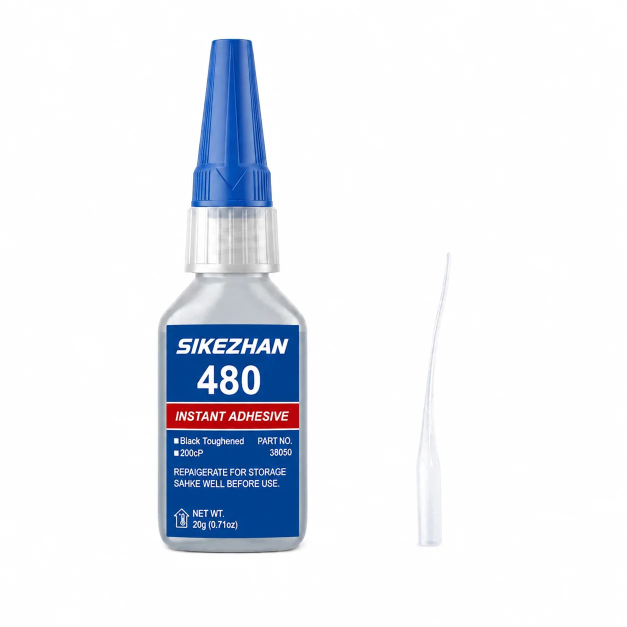 SIKEZHAN 480 Black Super Glue Instant Adhesive Heavy Duty Waterproof Rubber Tire Repair Glue for Metal Plastic Wood Ceramic 20g