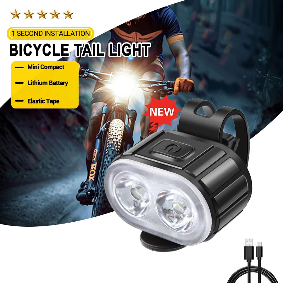 Cycling Bicycle Front Rear Light Set Bike Rechargeable Headlight Light MTB Waterproof Taillight LED Lantern Bicycle Accessories
