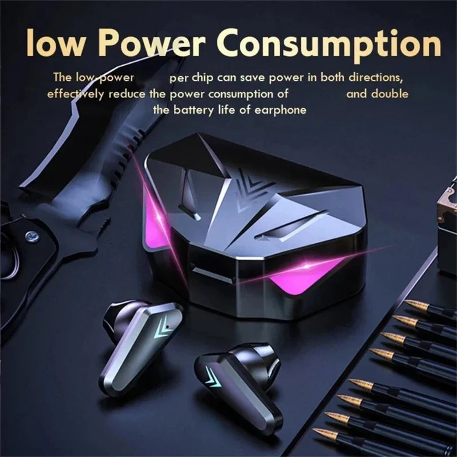 Bluetooth Gaming Earphone - Wireless Headset for Video Game Console Mobile Phone - Comfortable In-Ear Headphones with Mic