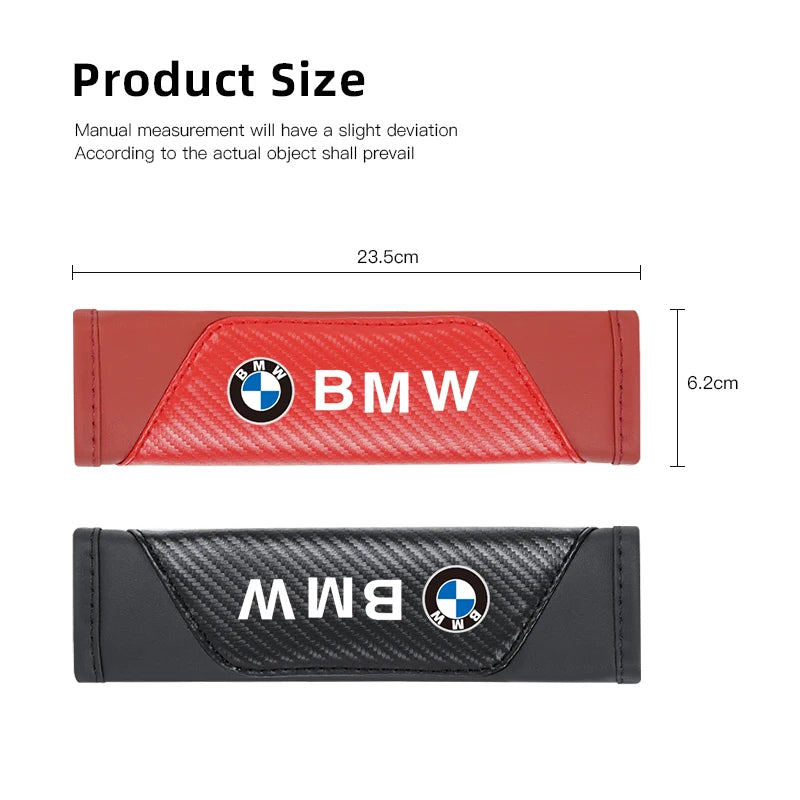 2Pcs Car Leather Seat Belt Shoulder Cushion Protective Cover Auto Tissue Box For BMW X1 X2 X3 X5 X4 X6 X7 iX3 F20 F10 F07 E