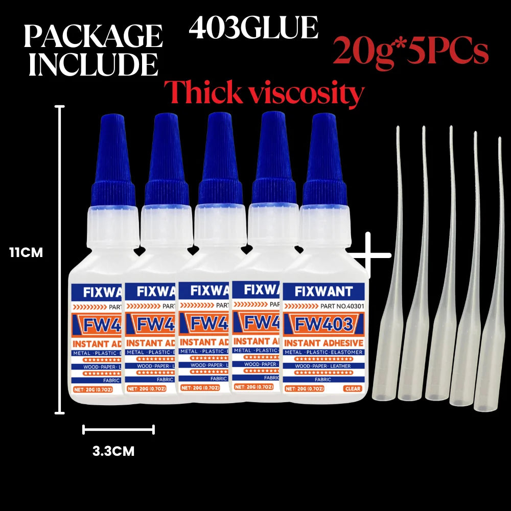 Low Blooming Instant Adhesive 20g - Low Odor Clear Non-Whitening Super Glue for Acrylic, Glass, Transparent Plastic & Jewelry