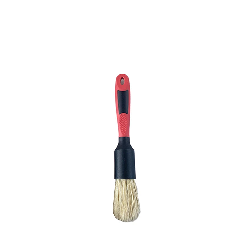 Lucullan 20% Denser Orginal Bristle Interior Cleaning Tools 28CM Red All Rubber Handle Car Detailing Brushes