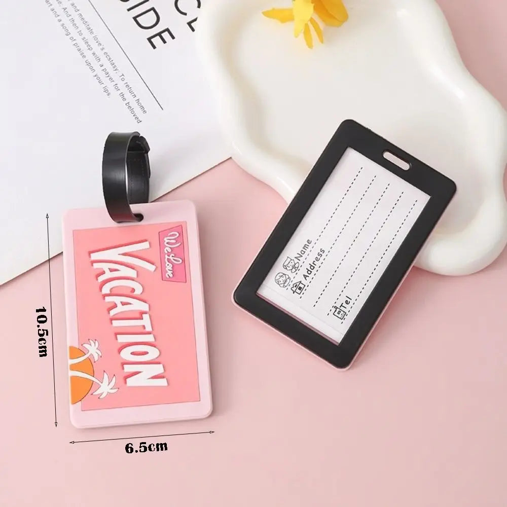 Creative Silicone Luggage Tag Letter Style Durable Bag Tag Waterproof Lightweight Name Address Label