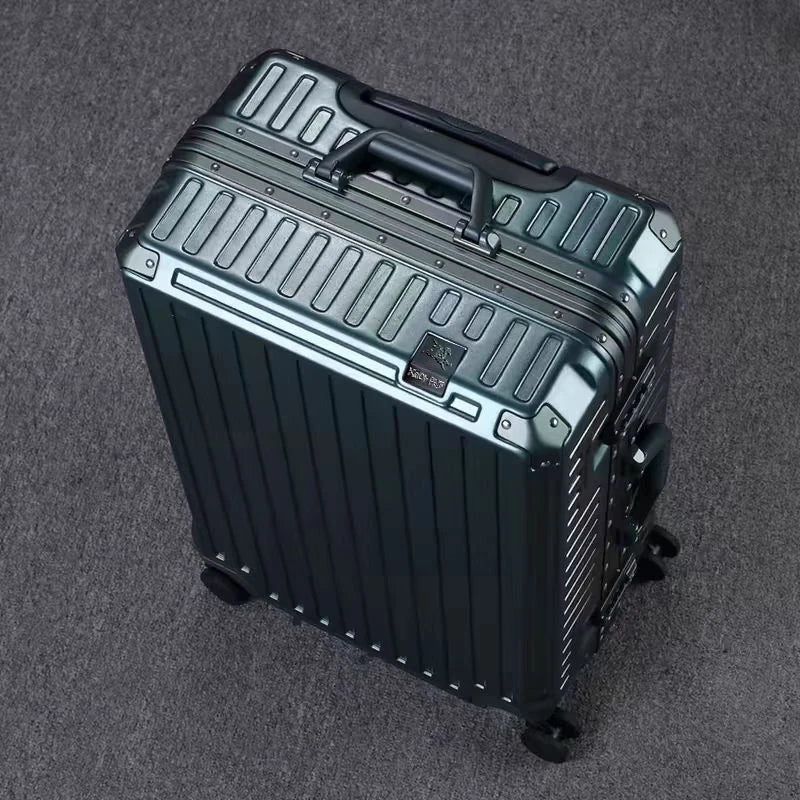 New ultra sturdy aluminum frame luggage,2-Pieces set 20 22 24 26 28 inch carry on luggage suitcase set  high aesthetic board case, universal wheel business travel box set, optional 20-28 inch