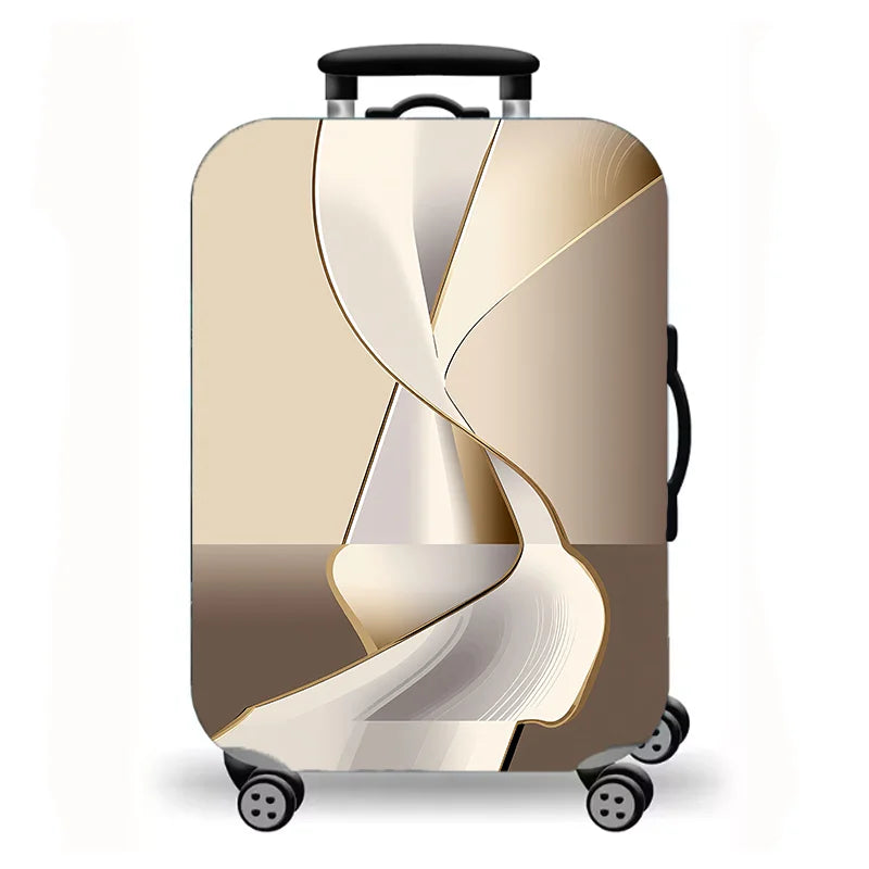 Luggage Cover,Luxury Marble Gold Vein Abstract Fluid Print Stretch Suitcase Protector,Washable Anti-Scratch Travel Baggage Cover