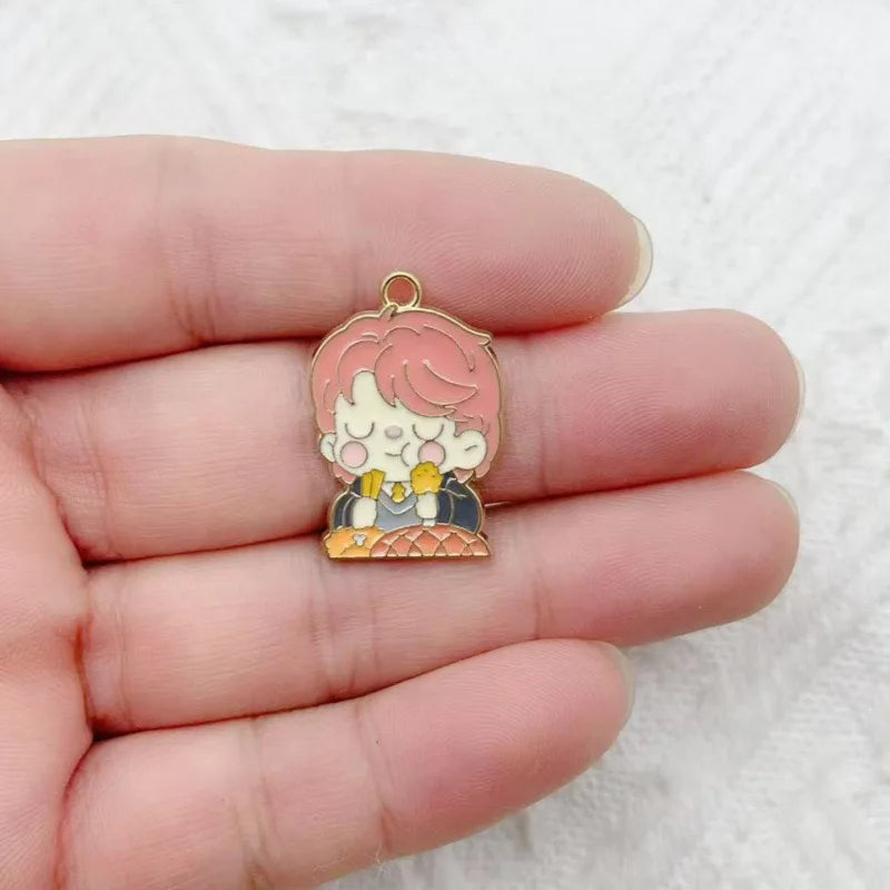 10pcs Cartoon Character Alloy Drip Oil Jewelry Accessories DIY Pendant Earrings Bracelet Keychain Necklace Pendant