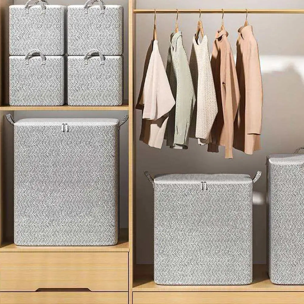 Non-woven Quilt Storage Bag with Lids Zipper Foldable Clothes Quilt Bins Container Large Capacity Dust-proof Bag Organize 2026