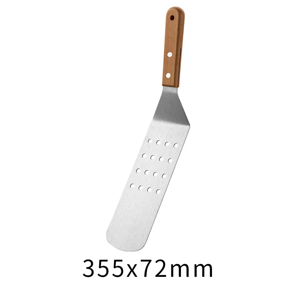 Outdoor Griddle Spatula Stainless Steel Grill Spatula Scraper Flat Spatula Pancake Flipper Hamburger Turner For Grilling JT596