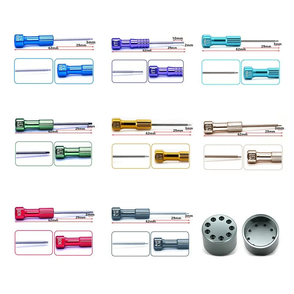 6.2cm Technician Screwdriver Stainless Steel DIY Micro Screwdriver Multiple Color Implant Dentist Instrument Dental Laboratory