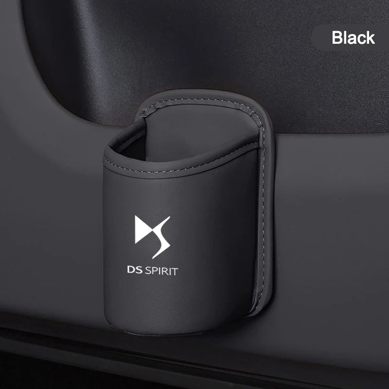 Car Door Water Cup Holder Back Seat Drink Rack Leather Storage Box For Citroen DS Spirit DS3 DS4 DS5 DS6 DS7 Crossback DS9