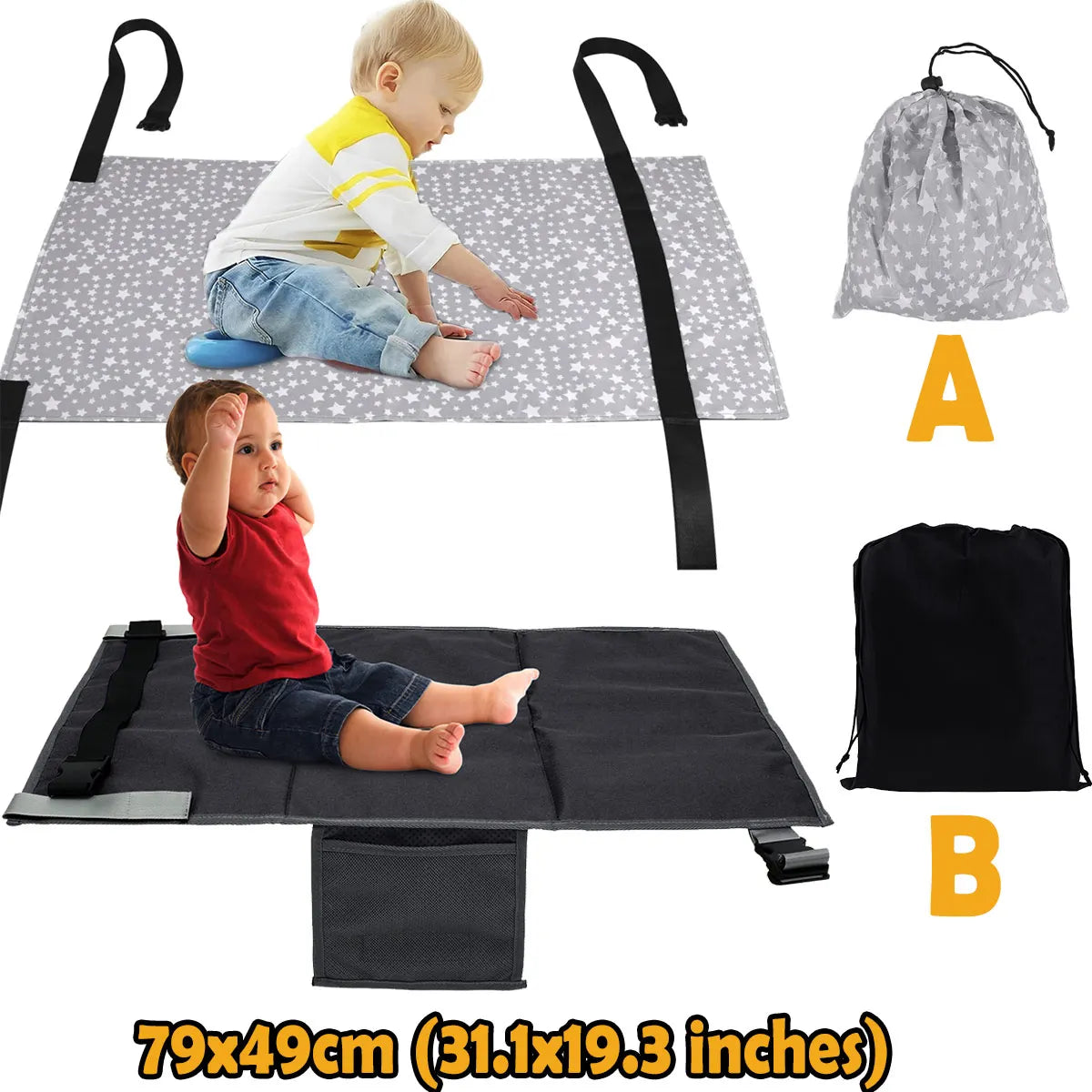 Toddler Airplane Bed Portable Travel Airplane Footrest Baby Car Bed Flying Travel Essentials with Extended Area in for Leg