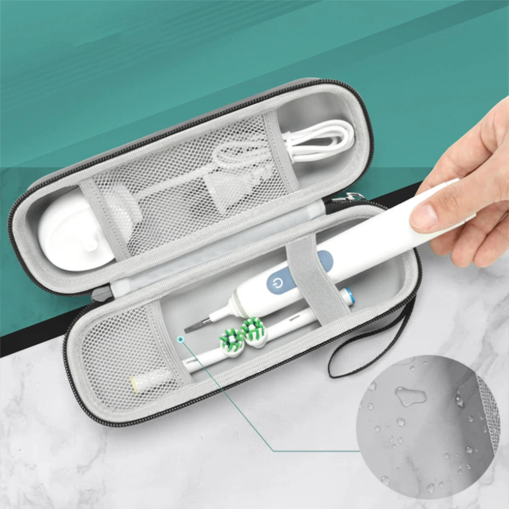 Travel Case for Oral-B/Philips Electric Toothbrush PU Waterproof Hard Carrying Case Shockproof  Protective Storage Bag