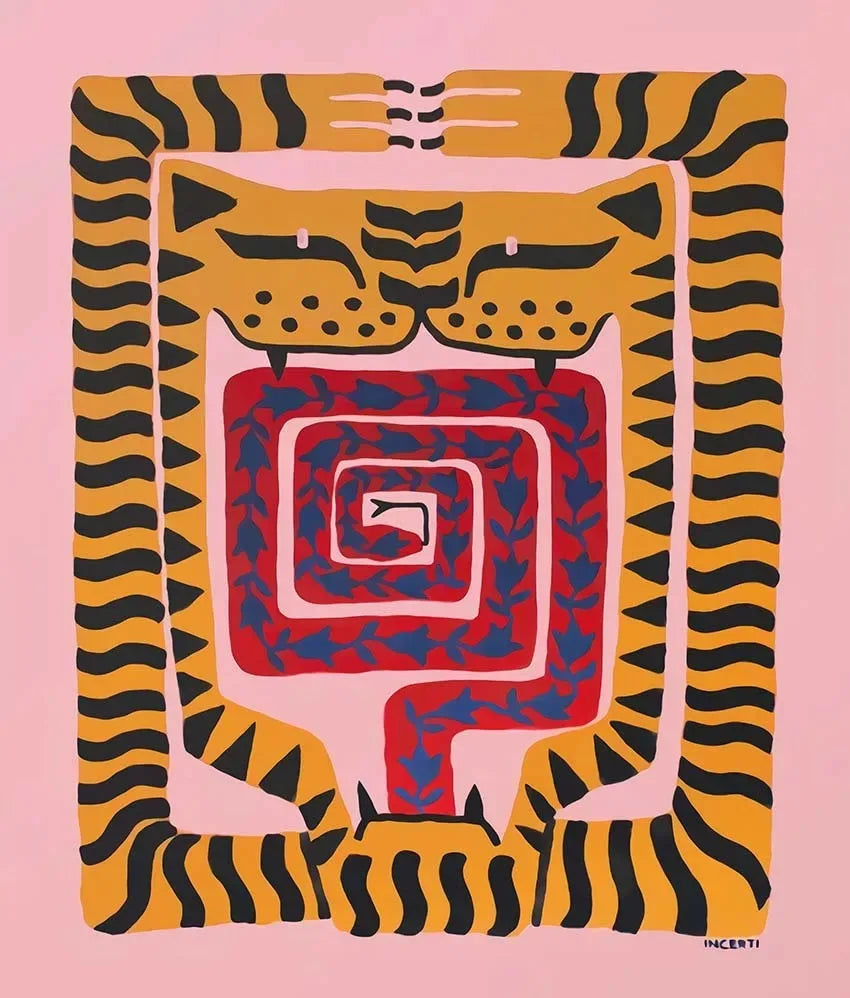 Ancient Egypt Colorful Abstract Boho Poster Tiger Leopard Figure Wall Art Prints Canvas Painting Pictures For Living Room Dec