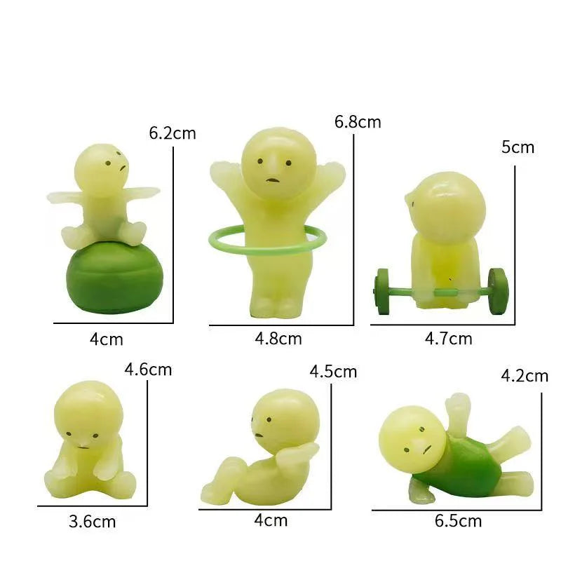 4 Multiple Series Noctilucent Green Doll Blind Mystery Box Action Figures Decoration Desktop Model Toy For Gift Surprise
