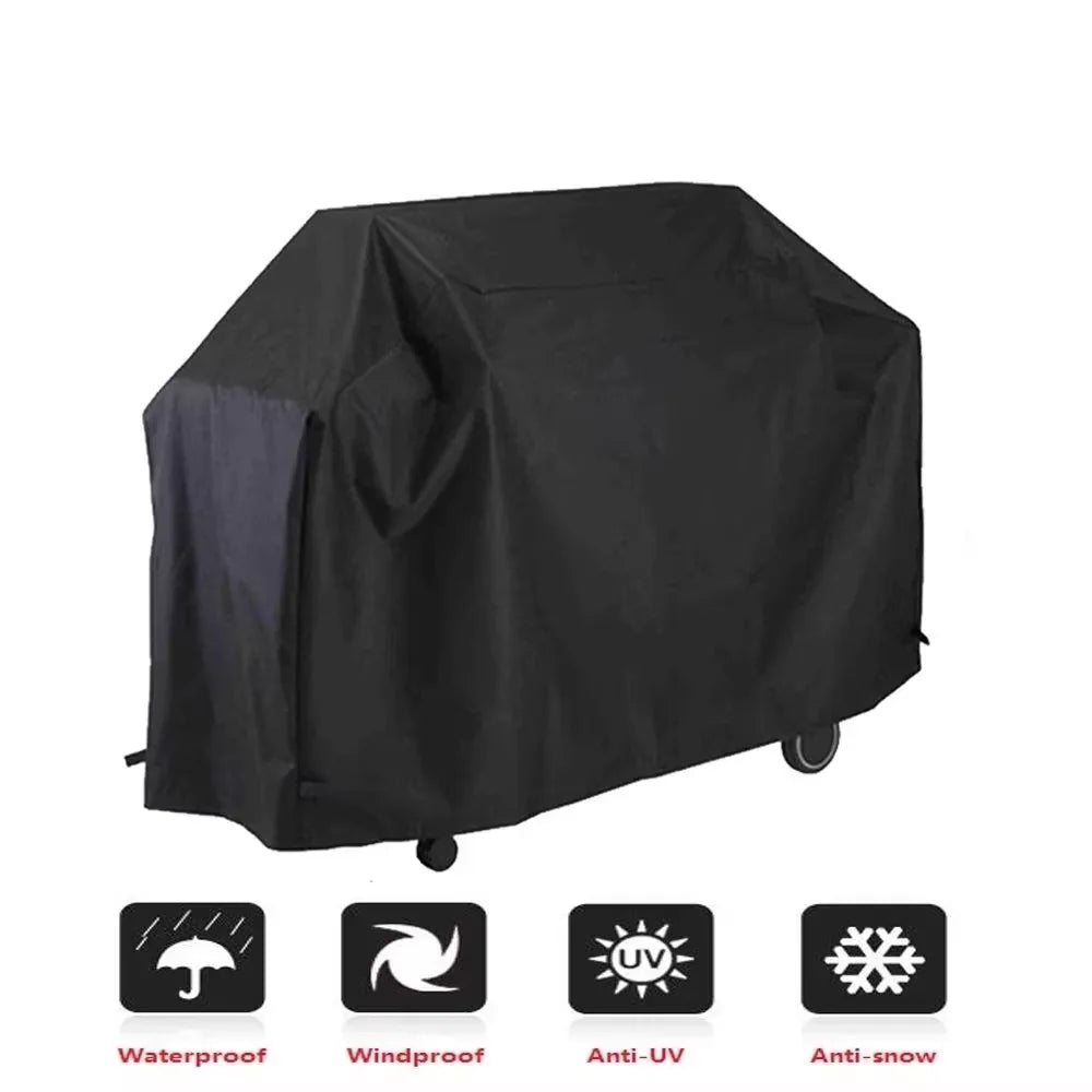 210D Waterproof BBQ Grill Cover, Heavy-Duty Outdoor Barbecue Protective Cover, Dustproof Anti-UV Cover for Garden Patio Barbecue