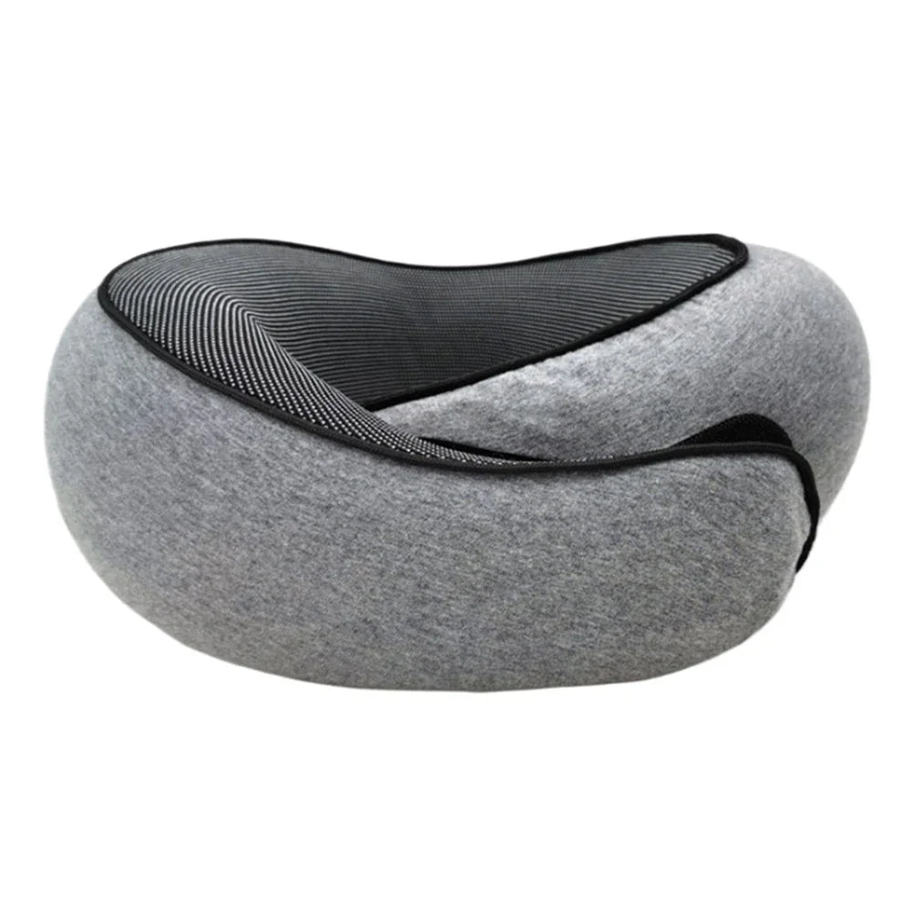 Memory Foam Travel Neck Pillow, 360-Degree Head & Chin Support Pillow for Home, Airplanes and Car Use