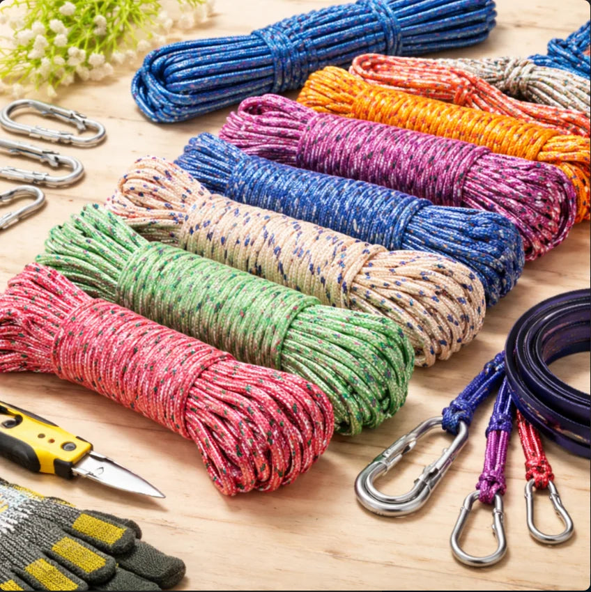 Windproof Multifunctional Outdoor Travel Rope, Suitable for Balcony Sunbathing, Random Color Delivery Clothesline for Outdoor