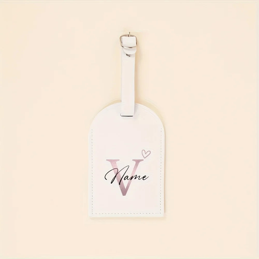Custom Name Tag Font Name/Initials Wedding Travel Gift Customizable Letter (A-Z) Premium Luggage Identifiersuitable for Bags