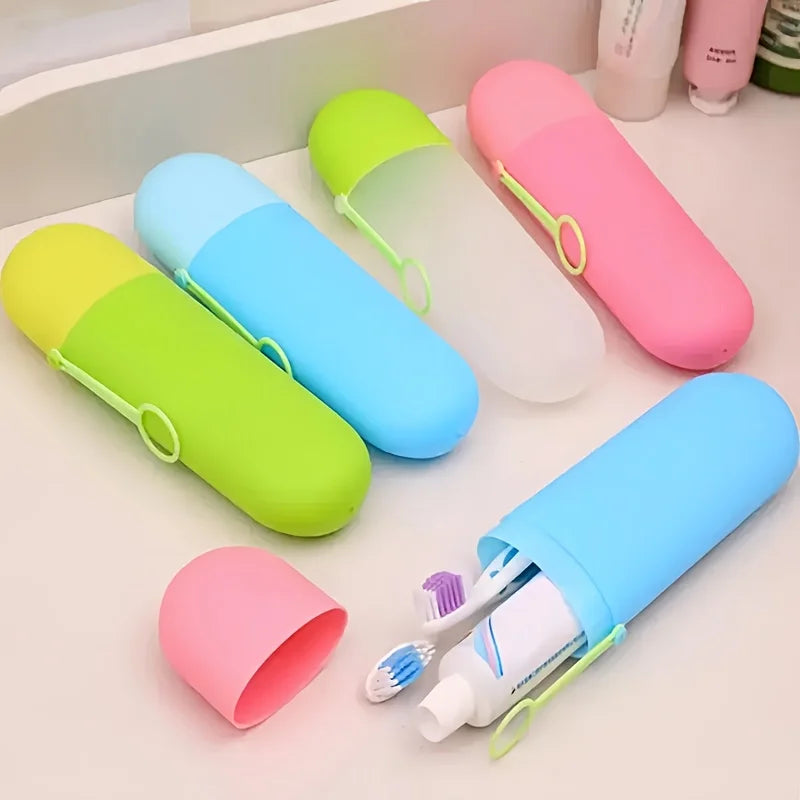 2/1 Travel Toothbrush Toothpaste Case Cover Holder Portable Hiking Camping Toothbrush Storage Box Wash Cup Cosmetic Capsule Case