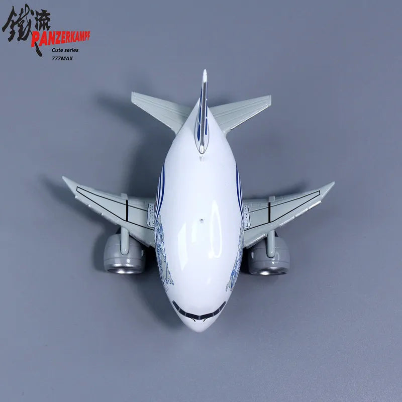 Panzerkampf Cute Series Boeing 777 MAX Q Die-casting Aircraft Model Landing Gear Collection Toys