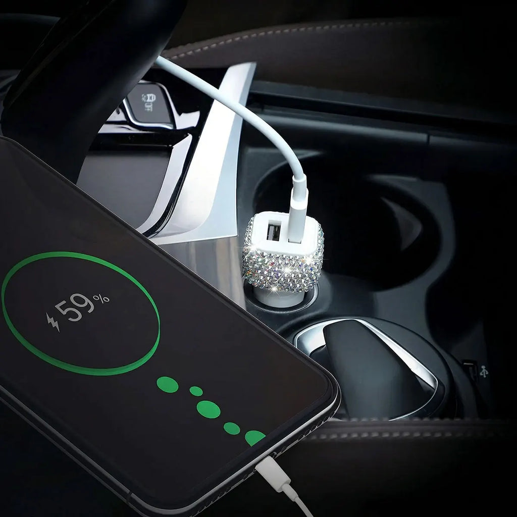 3A USB Fast Charging Car Charger Cigarette Lighter Socket Dual Ports USB-A for Phone Car Charging Adapter