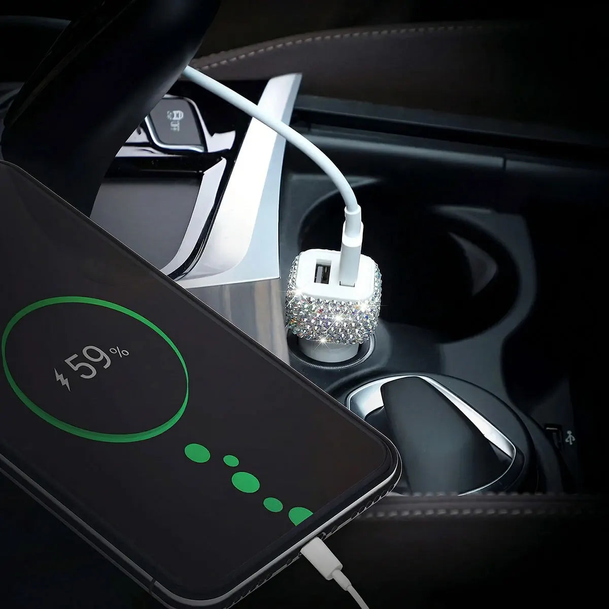 3A USB Fast Charging Car Charger Cigarette Lighter Socket Dual Ports USB-A for Phone Car Charging Adapter